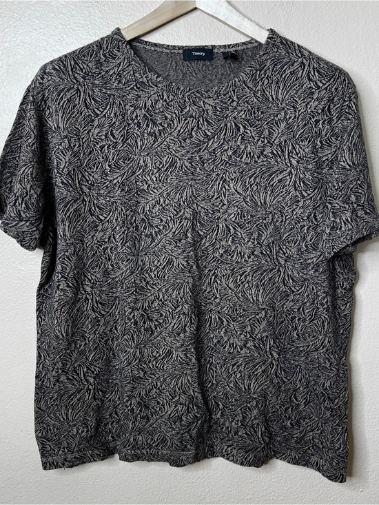 Theory Other - Theory Shirt Mens XL Jacquard Palm Crewneck Short Sleeve Minimalist Casual